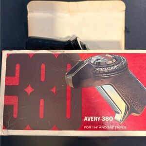Avery 380 vintage Black Label Maker with Red Accents